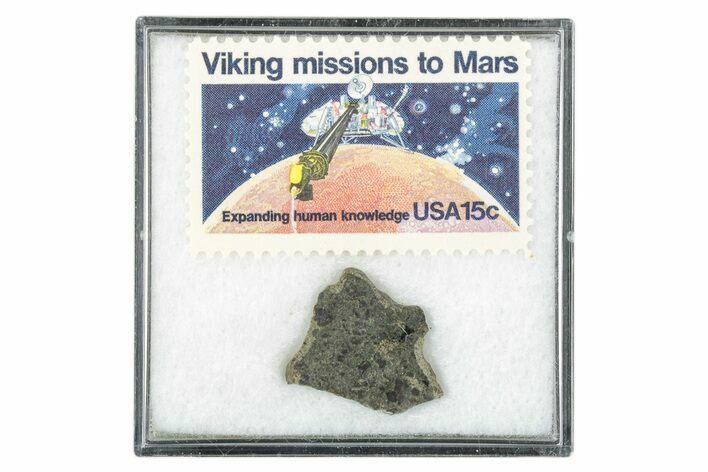 Martian Meteorite ( g) Slice - With Viking Mission Stamp #340021